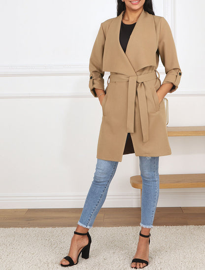 Trench droit mi-long - Camel - 4