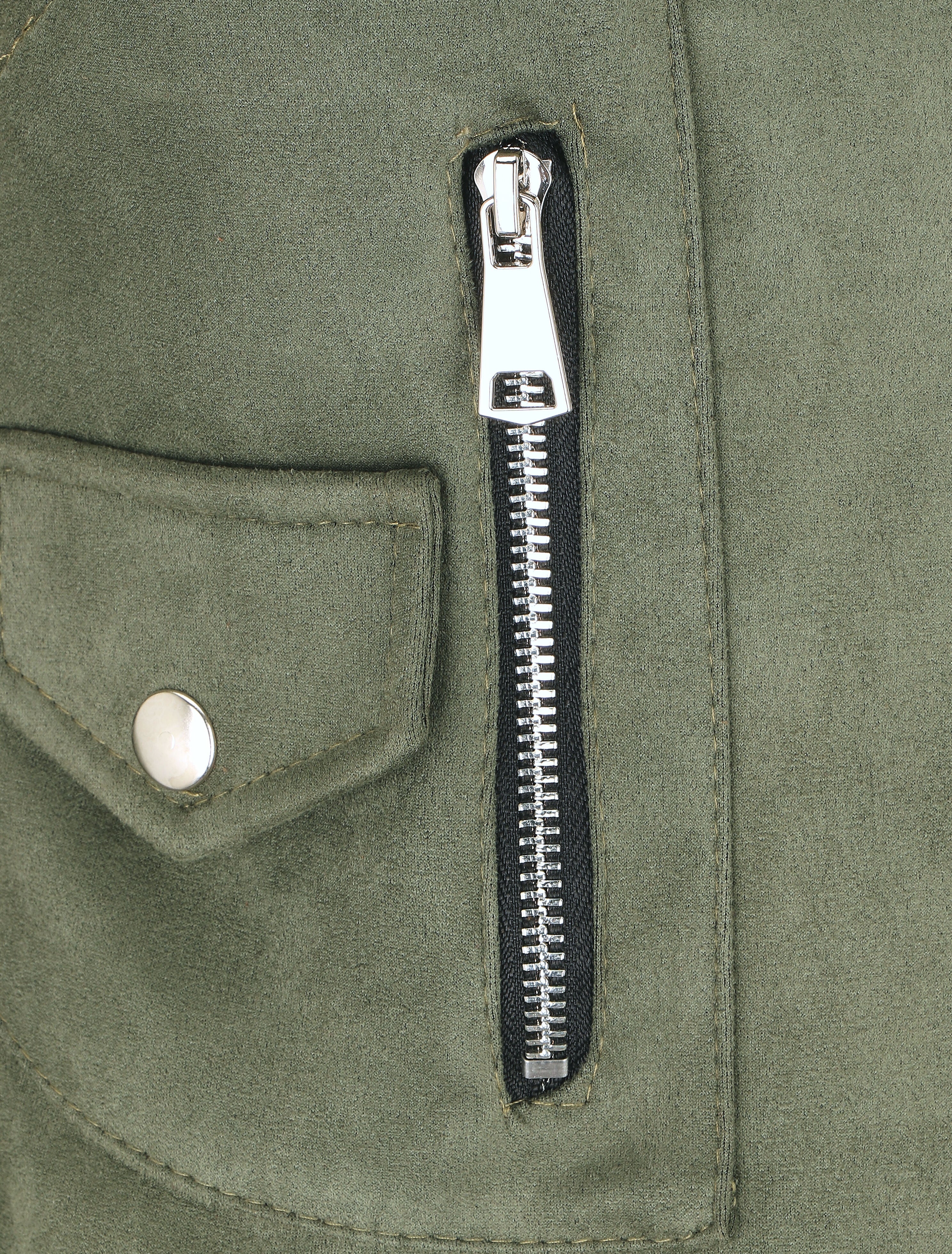 Veste style perfecto en suédine - Kaki - 3