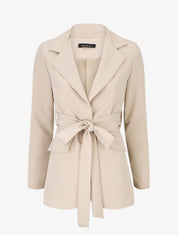 Blazer oversize ceinturé - Beige - 1