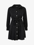 Robe chemise unie à taille élastiquée - Noir - 1