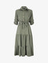 Robe longue à manches longues retroussables - Kaki - 5