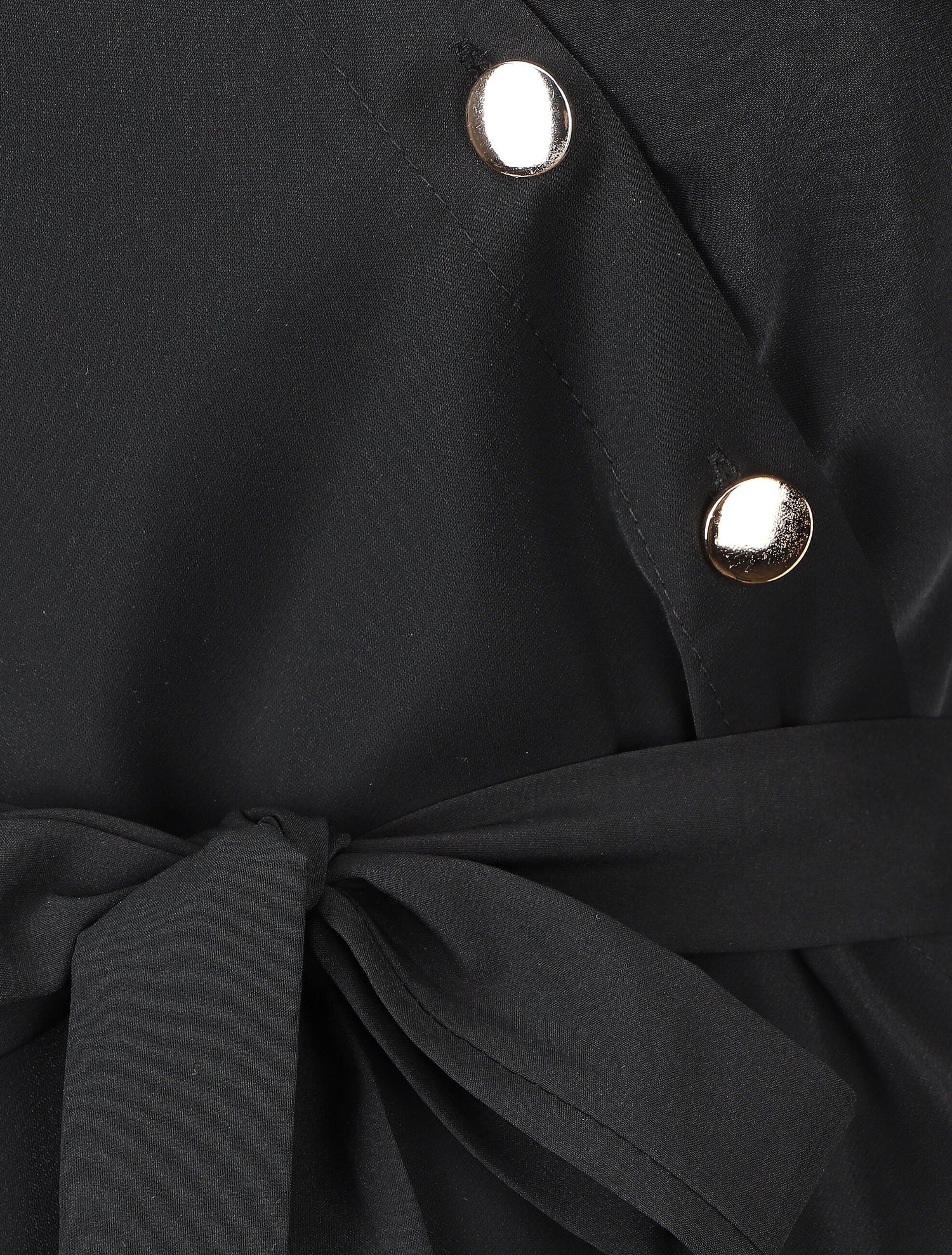 Blouse cache-coeur à base asymétrique - Noir - 3