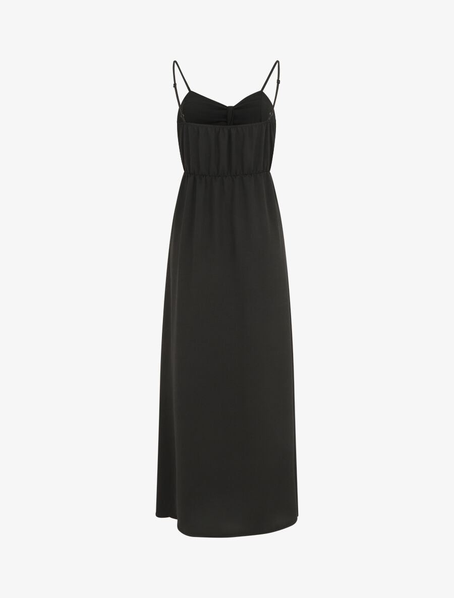 Robe longue unie boutonnée - Noir - 2