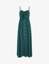 Robe longue unie boutonnée - Bleu canard - 1