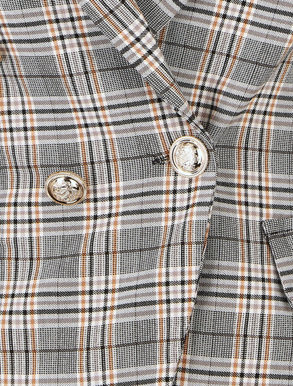 Blazer imprimé prince de galles - Camel - 3