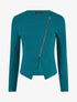 Veste courte à bord fendu asymétrique - Bleu canard - 4