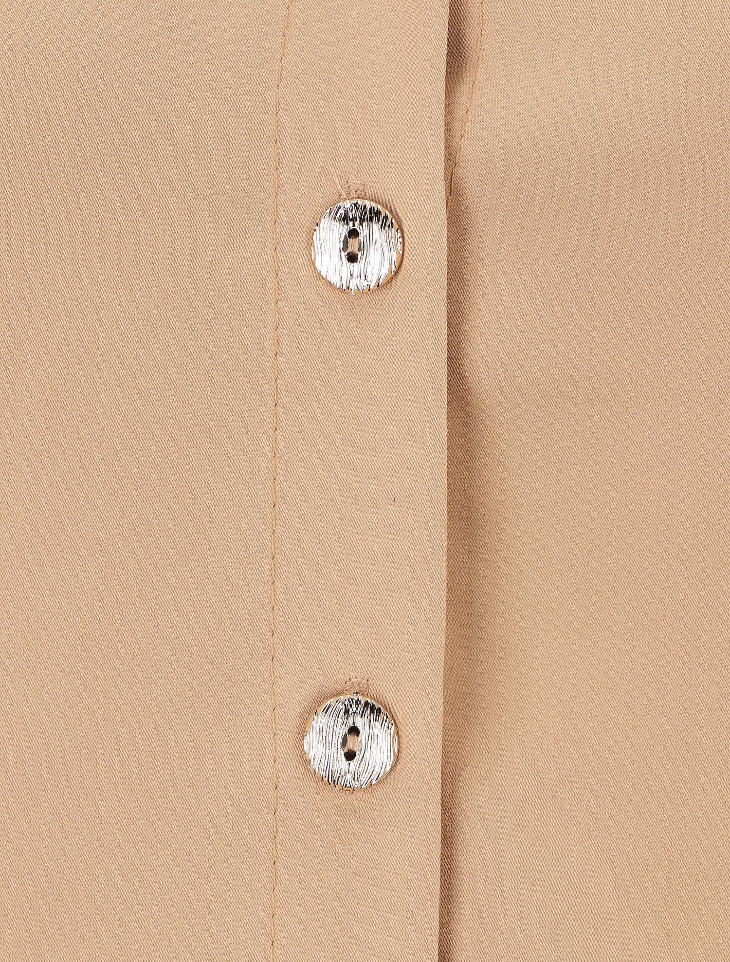 Blouse unie à manches longues - Beige - 3