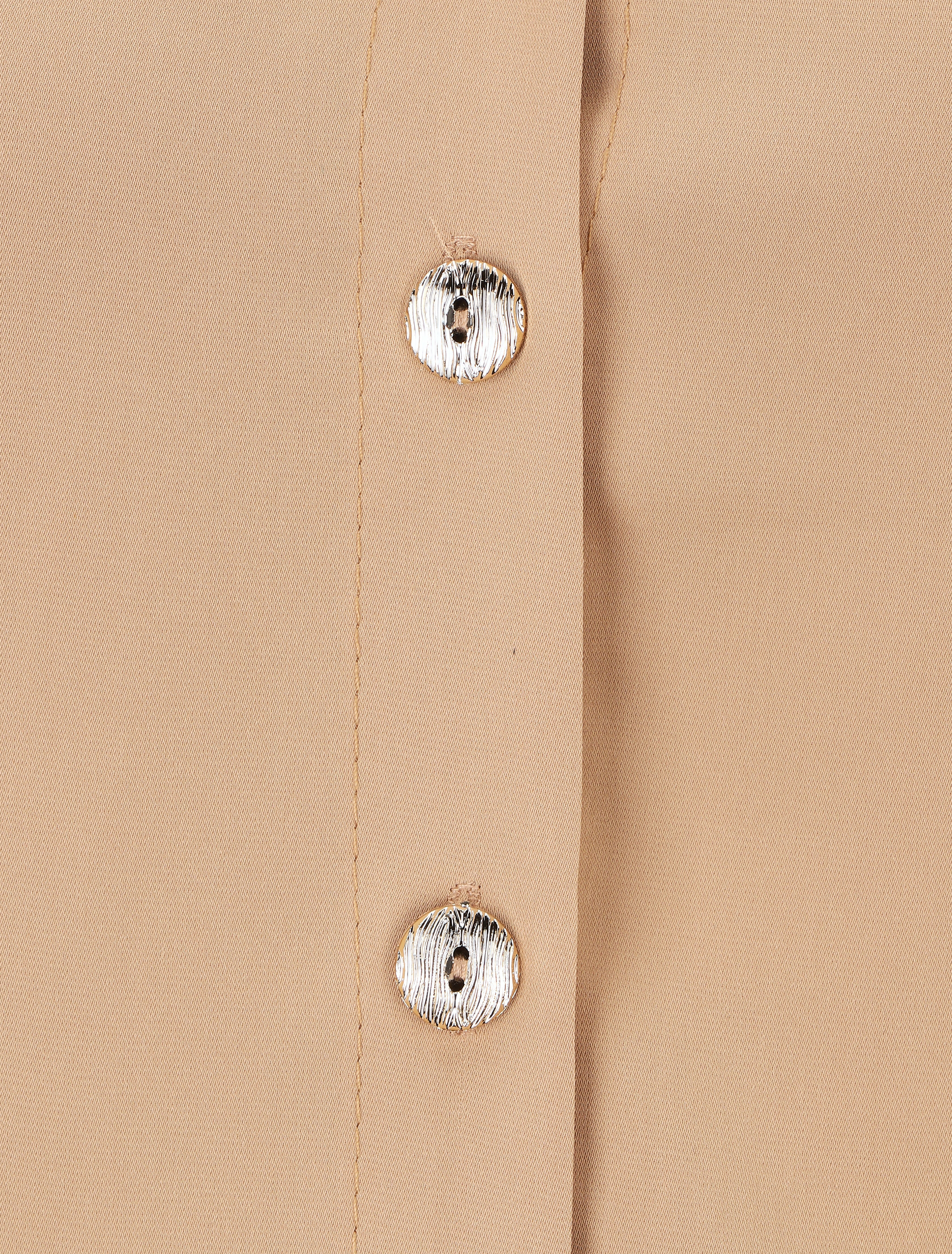 Blouse unie à manches longues - Beige - 3