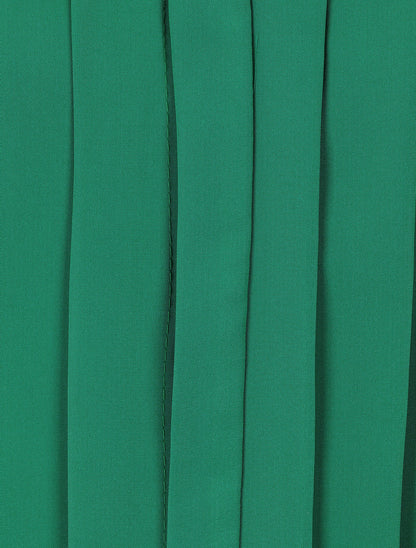 Blouse unie à manches retroussables - Vert - 3