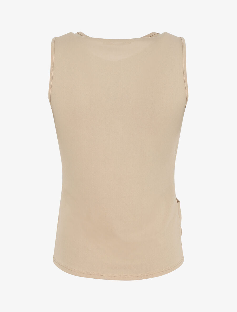 Top uni à base asymétrique - Beige - 2
