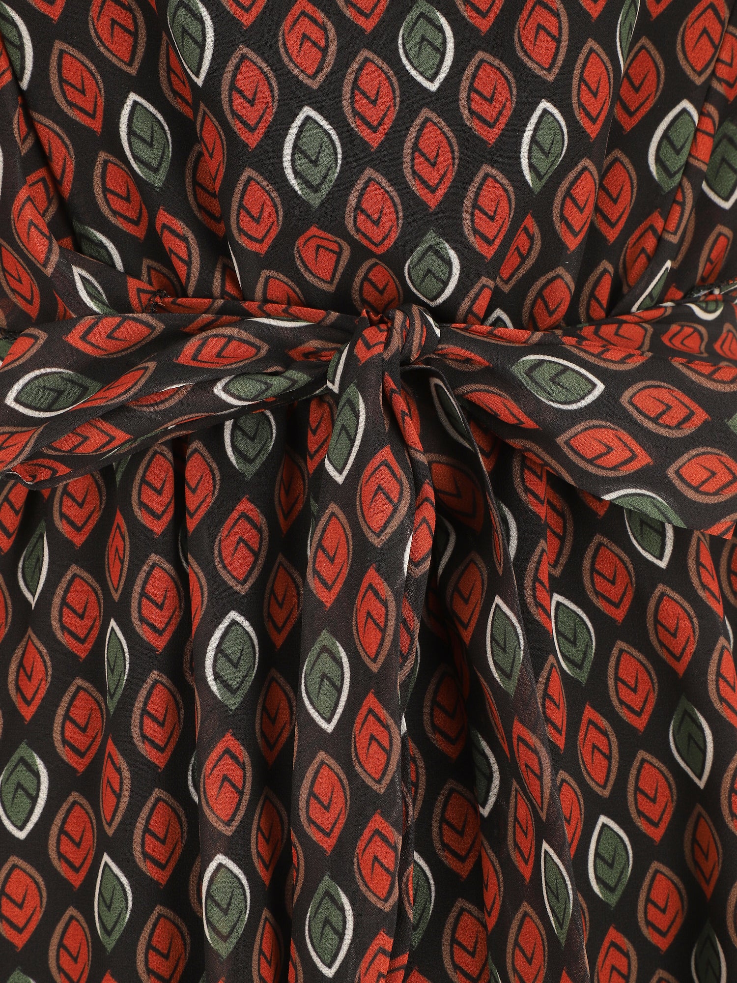 Robe élastiquée à manches volantées - Noir - 3