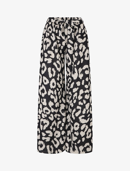 Pantalon ample à imprimé graphique - Noir - 5