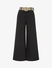 Pantalon long uni fluide - Noir - 1
