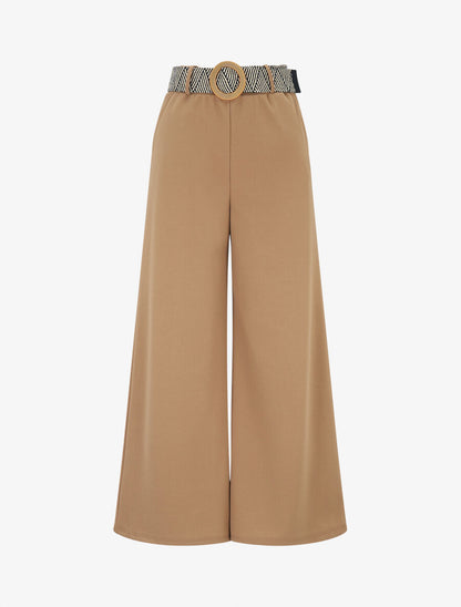 Pantalon long uni fluide - Taupe - 1