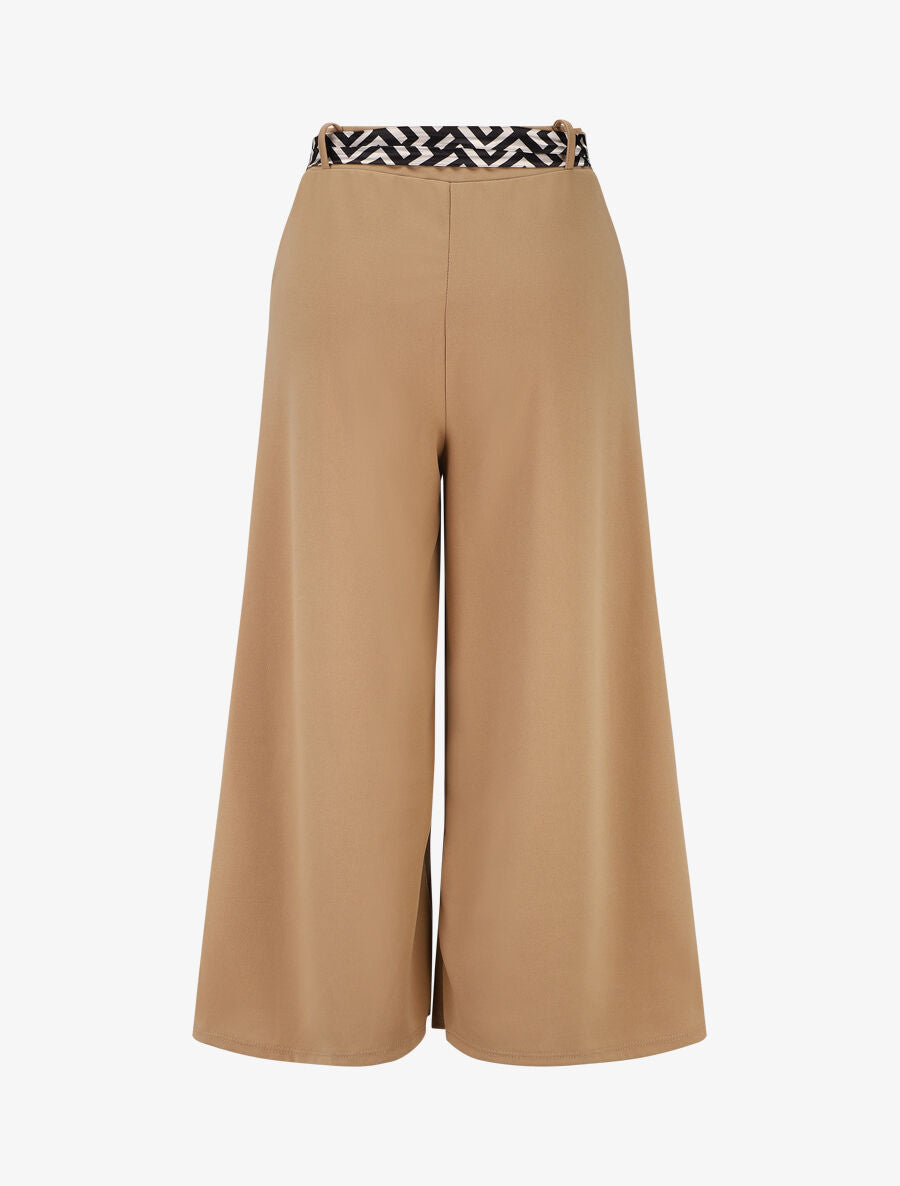 Pantalon ample uni fluide - Camel - 2