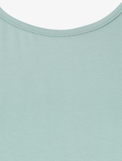 Top uni à manches volantées - Vert d&