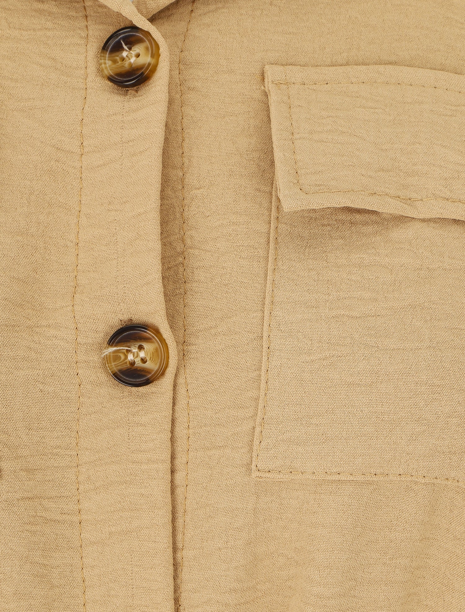 Robe chemise unie - Camel - 3