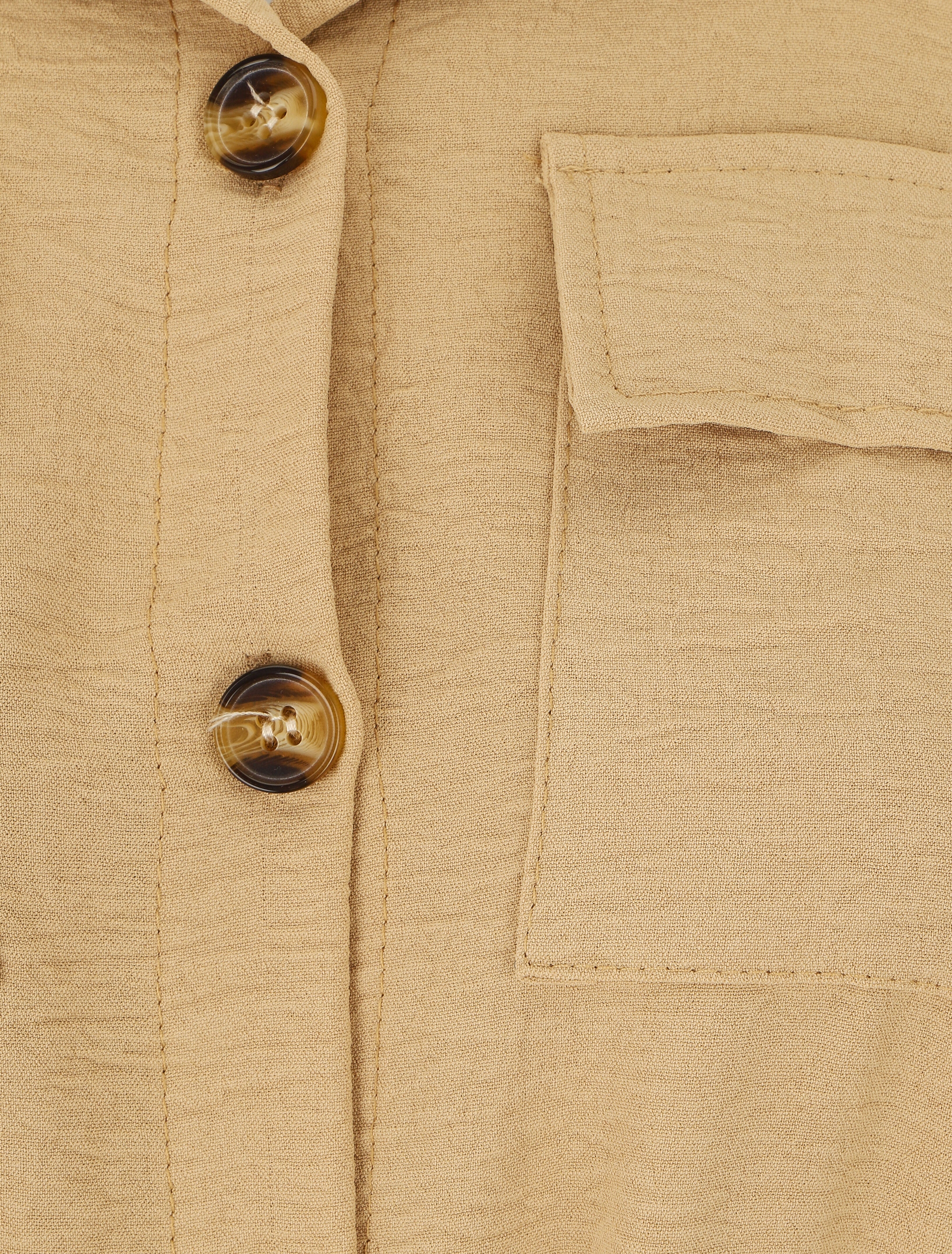 Robe chemise unie - Camel - 3