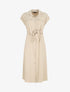 Robe longue style chemise à manches longues - Beige - 1