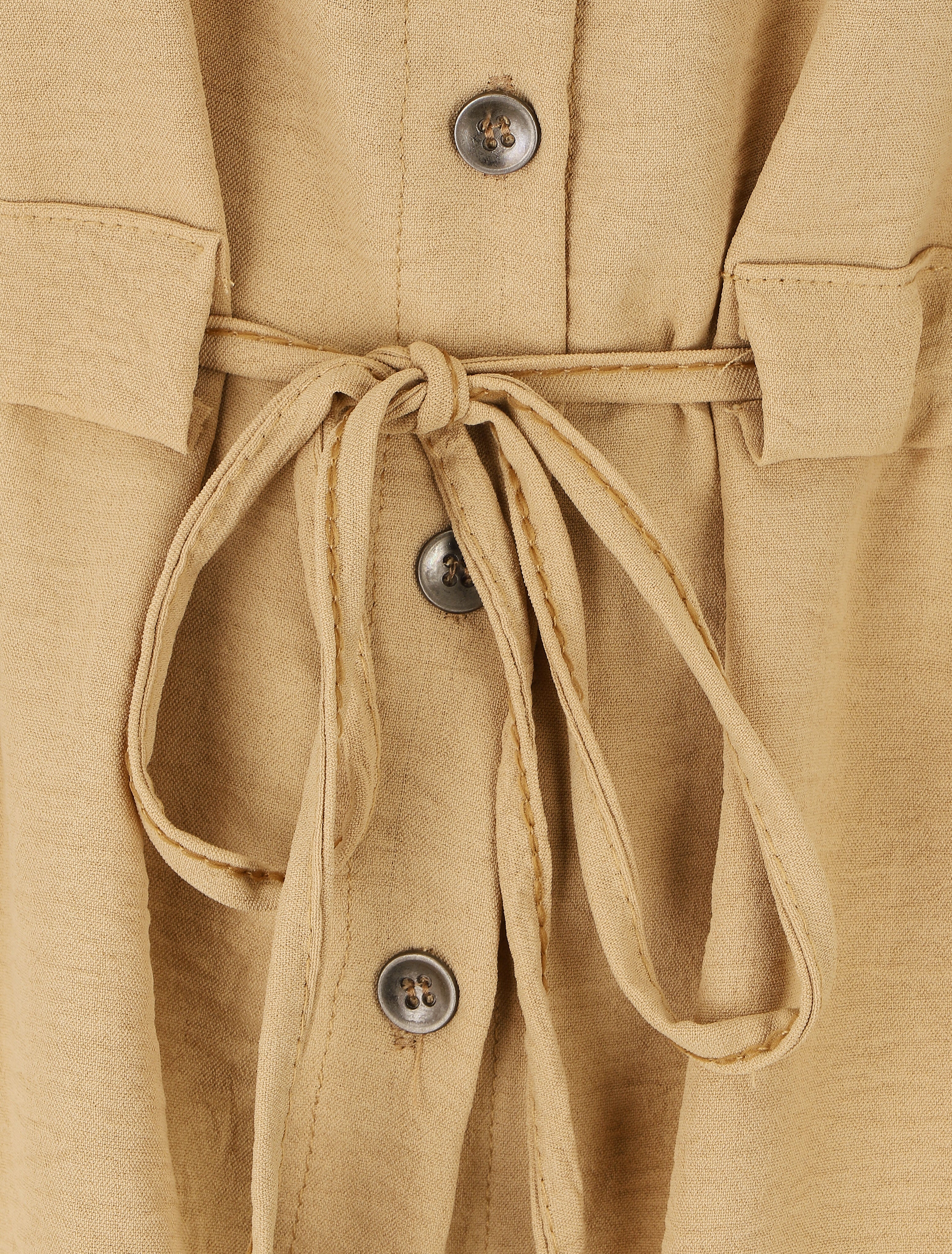 Chemise unie élastiquée - Camel - 3