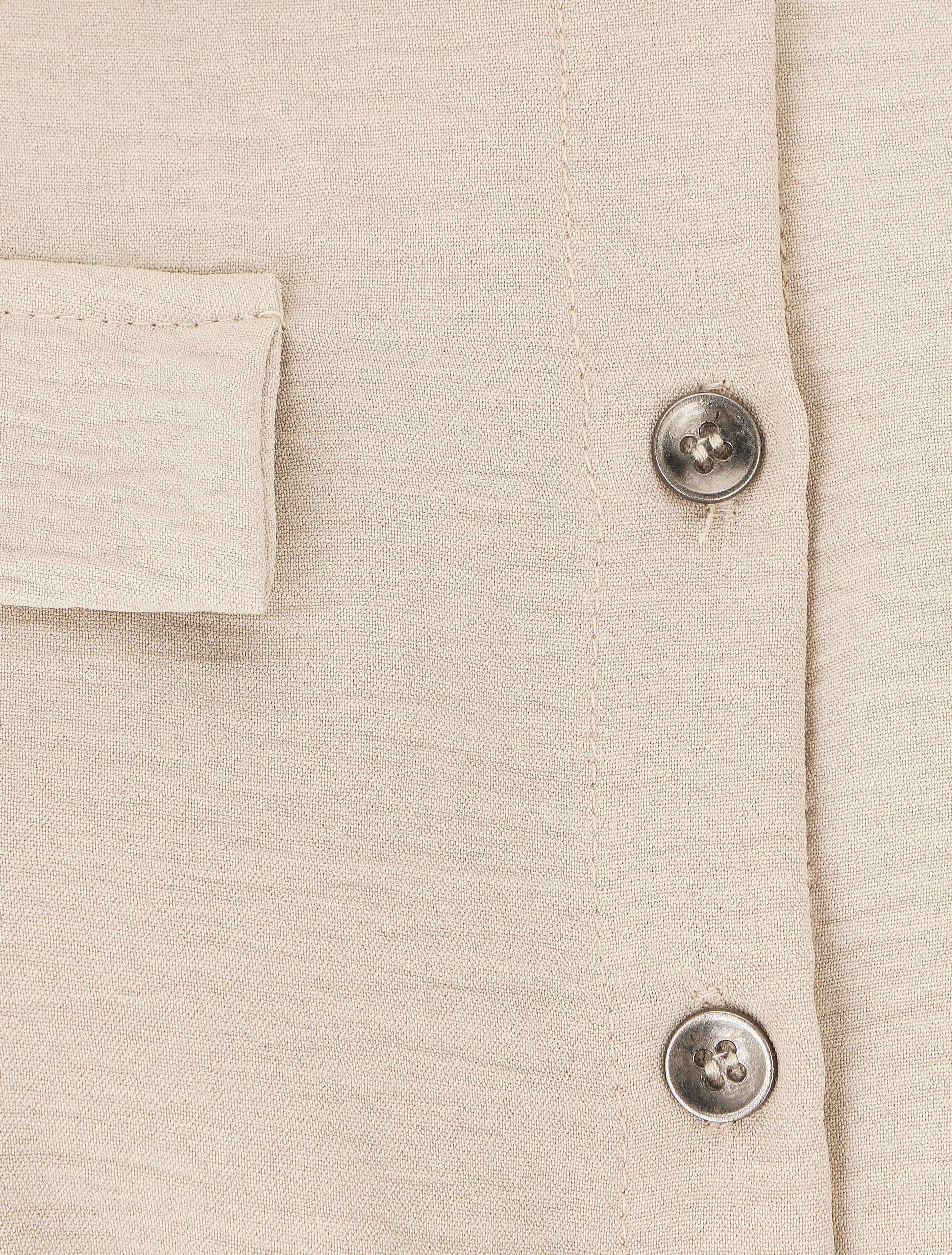 Chemise unie élastiquée - Beige - 3