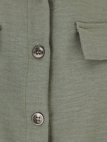 Chemise unie élastiquée - Kaki - 3