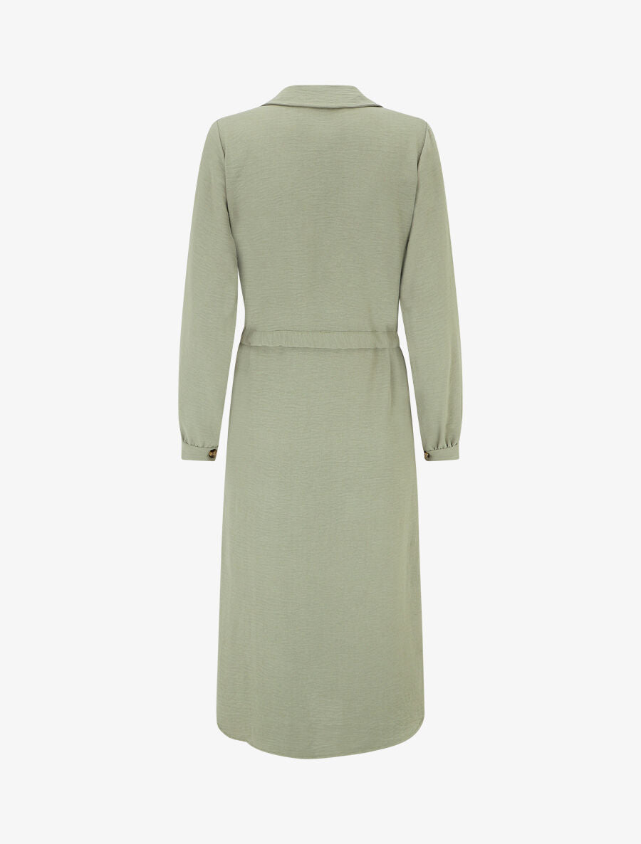 Robe longue fluide boutonnée - Kaki - 2
