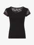 Top uni à dos ajouré en dentelle - Noir - 5