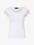 Top uni à dos ajouré en dentelle - Blanc - 1