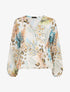 Blouse en voile imprimé tropical - Crème - 5