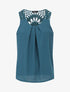 Top uni sans manches dos en crochet - Bleu canard - 1