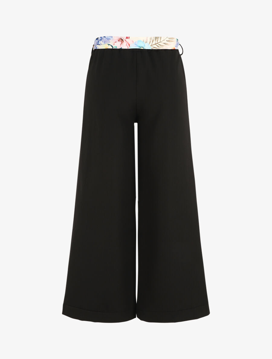 Pantalon ample à taille élastiquée - Noir - 2