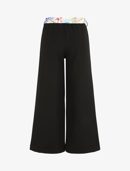 Pantalon ample à taille élastiquée - Noir - 2
