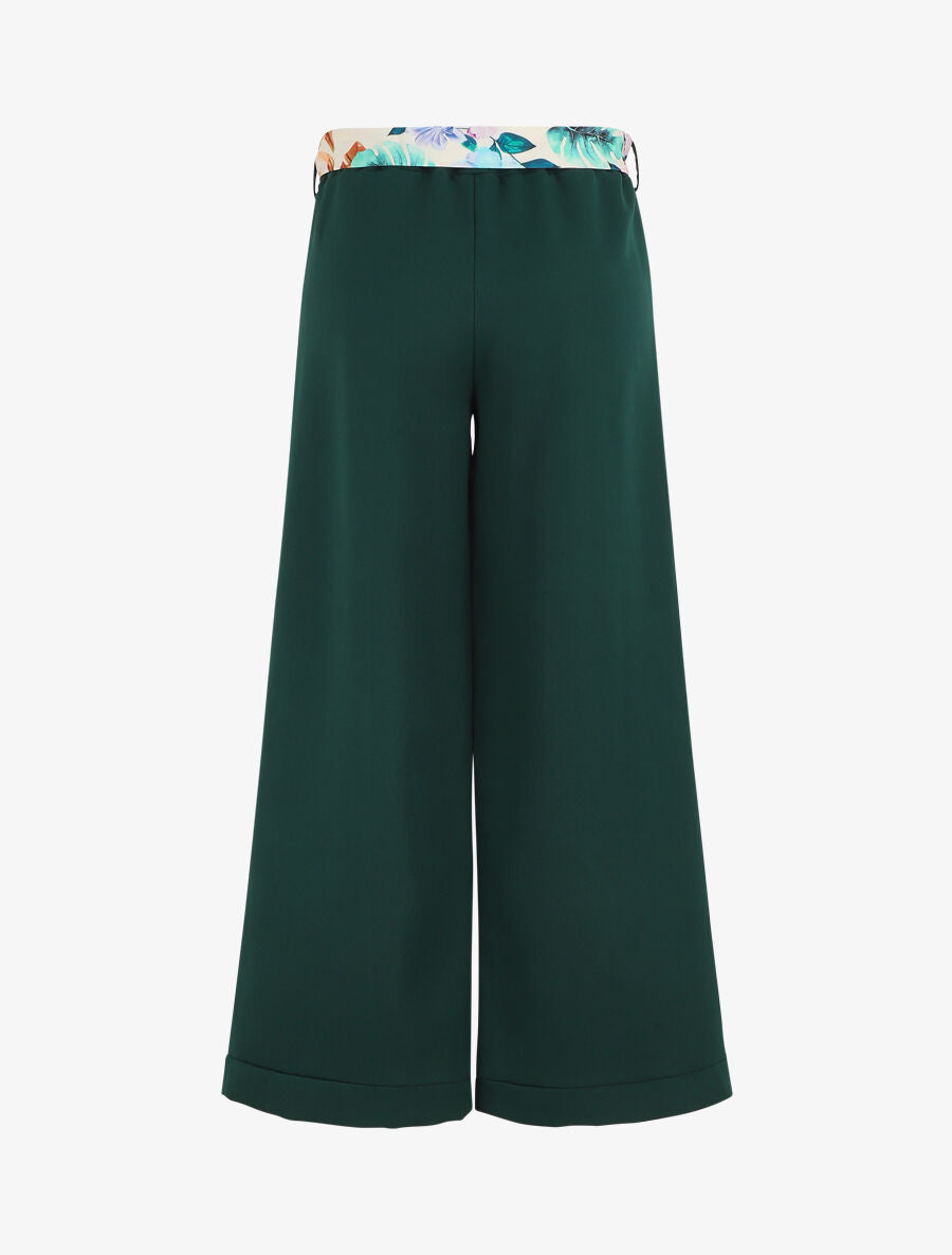 Pantalon ample à taille élastiquée - Vert sapin - 2