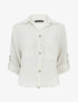 Chemise élastiquée unie manches longues - Beige - 1
