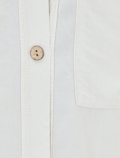 Chemise élastiquée unie manches longues - Beige - 3