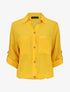 Chemise élastiquée unie manches longues - Jaune - 1