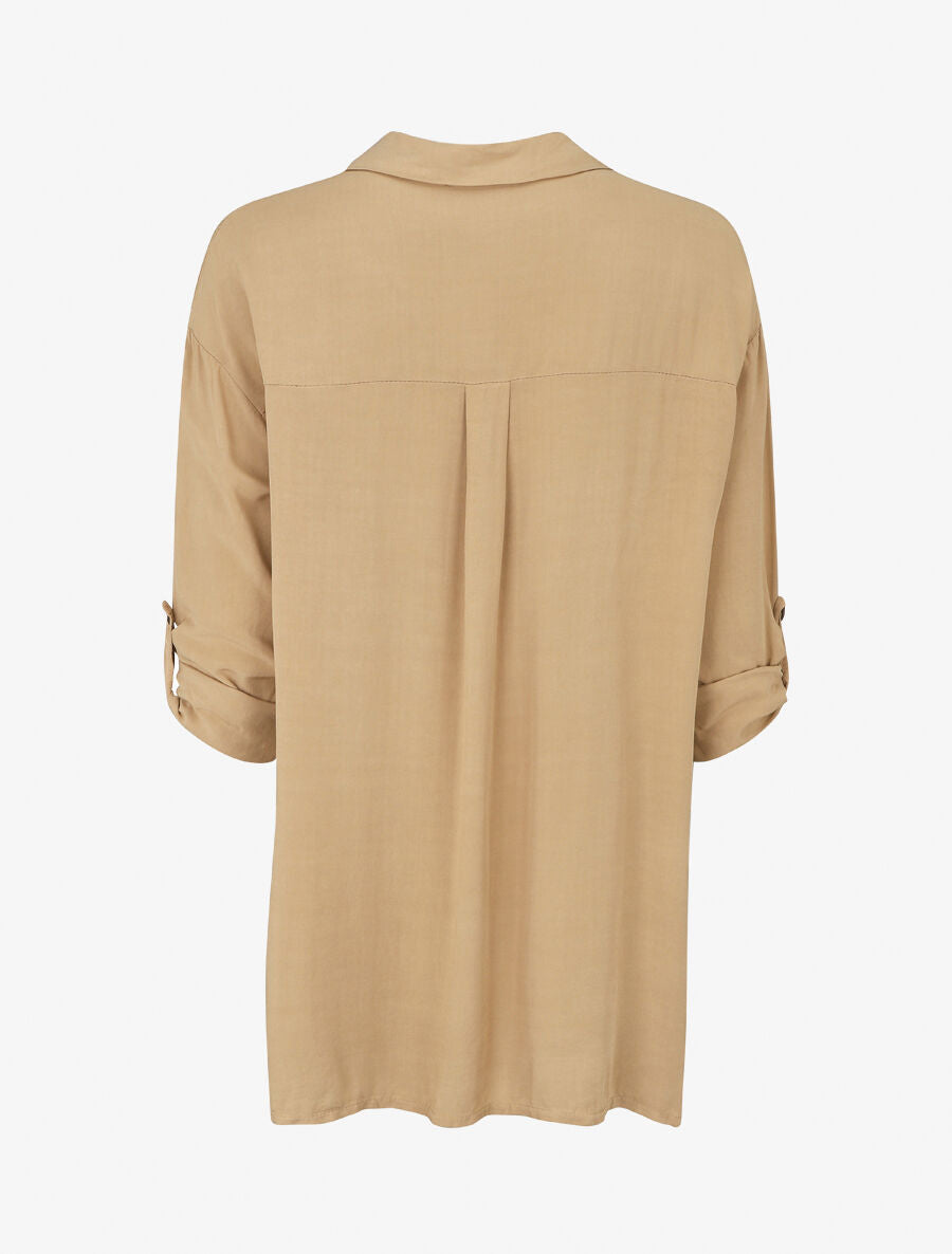 Chemise fluide oversize - Camel - 2