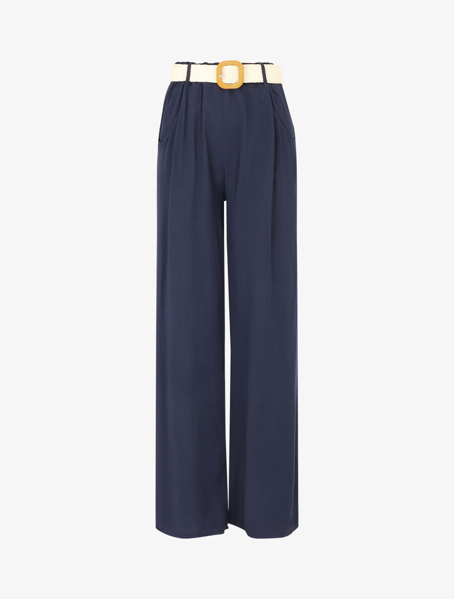 Pantalon fluide ample - Marine - 1