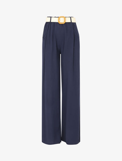 Pantalon fluide ample - Marine - 1