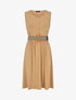 Robe unie à taille élastiquée - Camel - 1