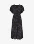 Robe longue fleurie col cache-coeur - Noir - 1