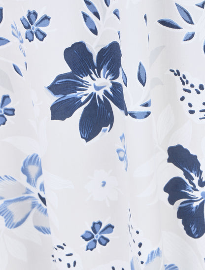 Robe longue fleurie col cache-coeur - Blanc - 3