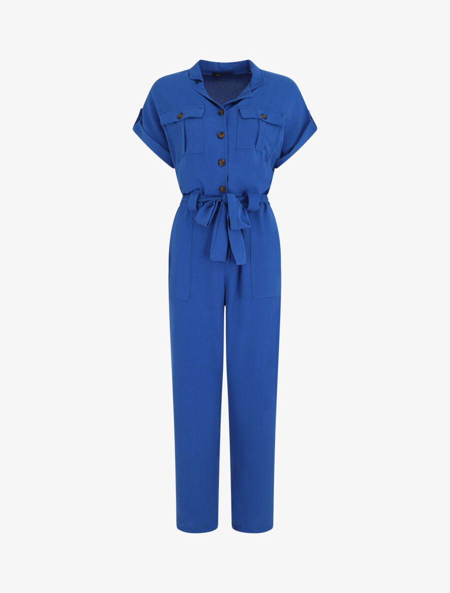 Combinaison unie fluide - Bleu roi - 5