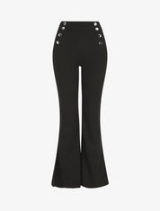 Pantalon fluide à fermeture stylisée - Noir - 1