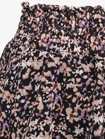Mini-jupe patineuse à imprimé floral - Noir/lilas - 3