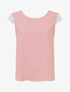 Top avec mancherons uni dos en dentelle - Rose poudré - 5