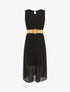 Robe longue sans manches en voile - Noir - 4
