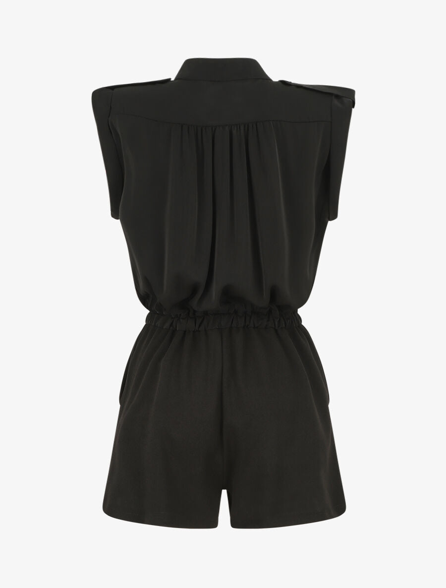 Combishort fluide sans manches - Noir - 2