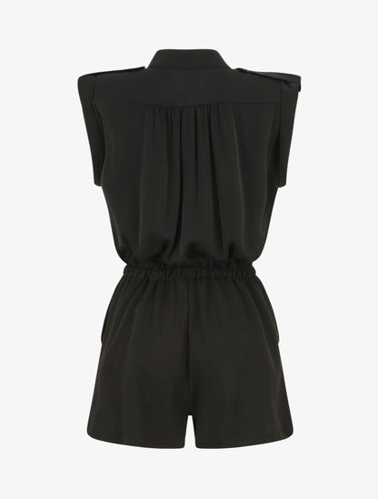 Combishort fluide sans manches - Noir - 2